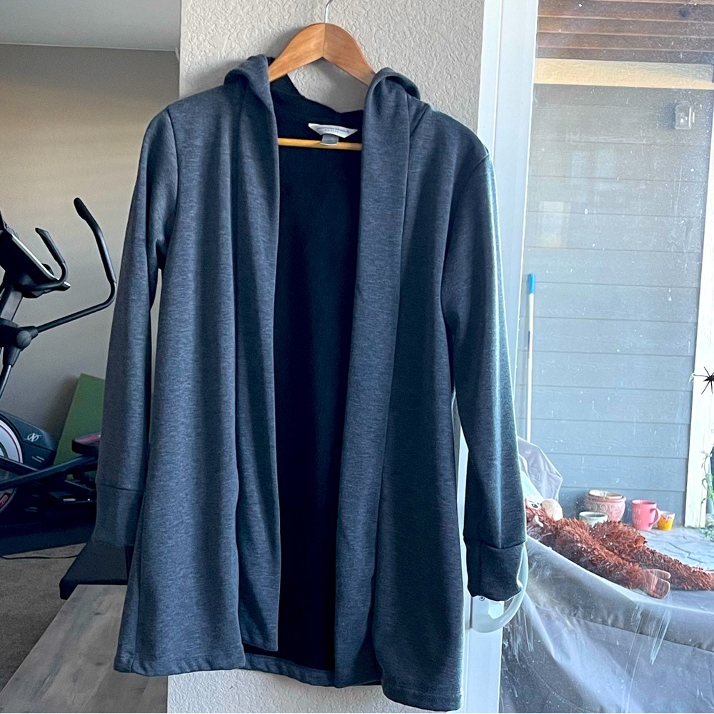 Christopher & Banks Cardigan Jacket with hood size Petite medium